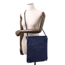 Load image into Gallery viewer, HERMES Aline Backpack Navy Toile Chevrons Size PM
