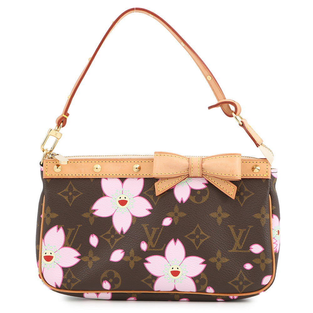 LOUIS VUITTON Pochette Accessoires Brown/PinkM92006 Monogram Cherry Blossom