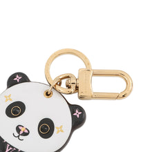 将图像加载到图库查看器中，LOUIS VUITTON Porte Cles LV Panda Noir/White/PinkM00993 Monogram Leather Gold Plated Rhinestone
