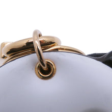 将图像加载到图库查看器中，LOUIS VUITTON Porte Cles LV Panda Noir/White/PinkM00993 Monogram Leather Gold Plated Rhinestone
