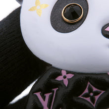 将图像加载到图库查看器中，LOUIS VUITTON Porte Cles LV Panda Noir/White/PinkM00993 Monogram Leather Gold Plated Rhinestone
