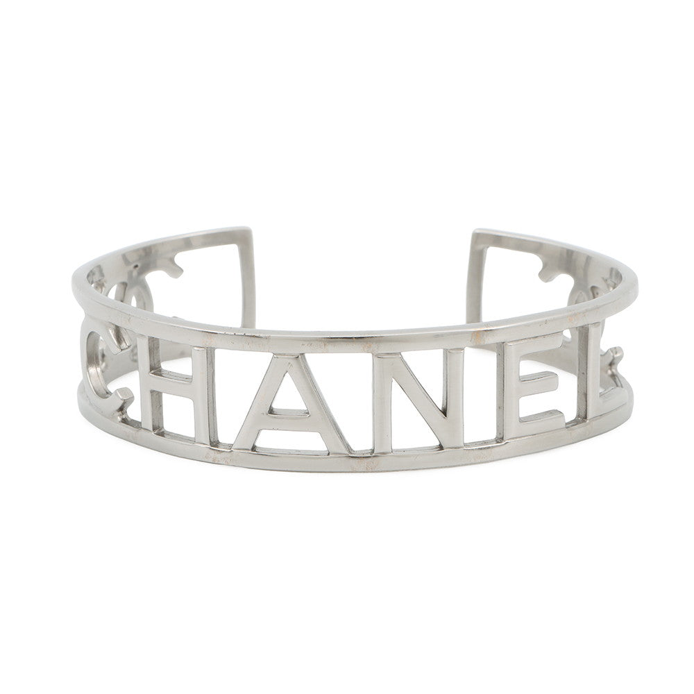 CHANEL Logo Watermark Bangle Metal