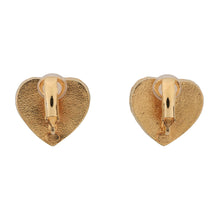 Load image into Gallery viewer, CHANEL CC Logo Denim Heart Motif Earrings NavyABC742 Gold Plated Resin
