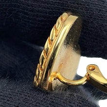 Load image into Gallery viewer, CHANEL CC Logo Denim Heart Motif Earrings NavyABC742 Gold Plated Resin
