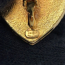 Load image into Gallery viewer, CHANEL CC Logo Denim Heart Motif Earrings NavyABC742 Gold Plated Resin
