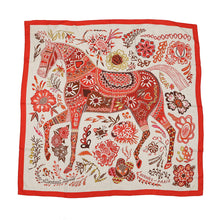 Load image into Gallery viewer, HERMES Giant Square En Attendant Ulysse Size 140 Natural/Orange/Blanc Cashmere70% Silk30%
