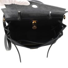 Load image into Gallery viewer, HERMES Herbag zip Black Toile Military Vache Hunter Leather Size PM
