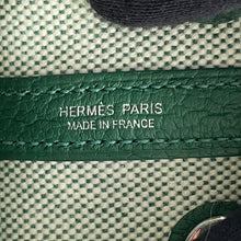 将图像加载到图库查看器中，HERMES Neo Garden Ecru/Vert Moyen Negonda Leather Toile H Size 23
