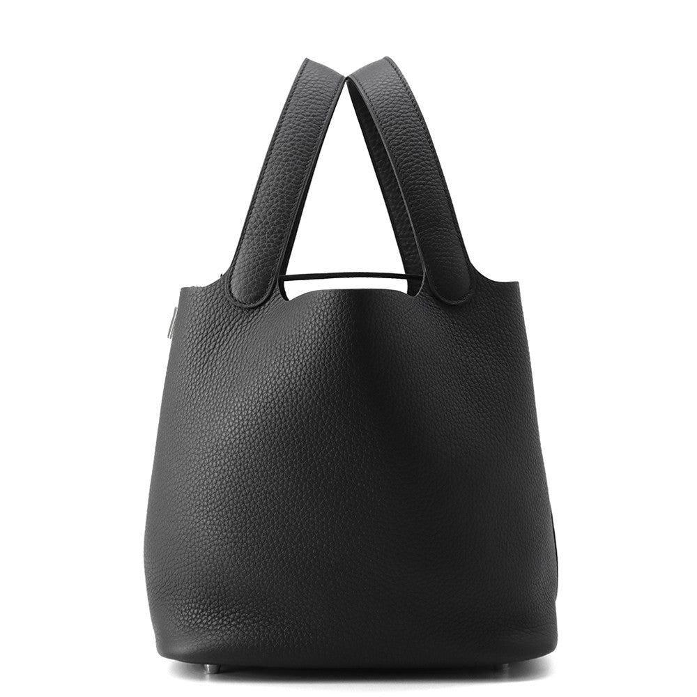 HERMES Picotin Lock Black Taurillon Clemence Size MM