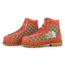 Load image into Gallery viewer, GUCCI The North Face collaboration trekking boots Orange/Beige679914 GG Canvas Leather Size 10
