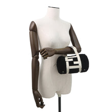 将图像加载到图库查看器中，FENDI Zucca 2-way mini bag Black/White7VA570 Fur Leather

