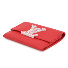将图像加载到图库查看器中，LOUIS VUITTON LVxYK Portefeuille Capucine Compact Maxi Yayoi Kusama Collaboration RougeM82113 Taurillon Leather
