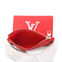 将图像加载到图库查看器中，LOUIS VUITTON LVxYK Portefeuille Capucine Compact Maxi Yayoi Kusama Collaboration RougeM82113 Taurillon Leather
