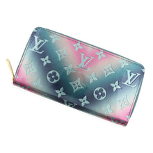 将图像加载到图库查看器中，LOUIS VUITTON Zippy Wallet Pink/BlueM90520 Monogram Vernis Leather
