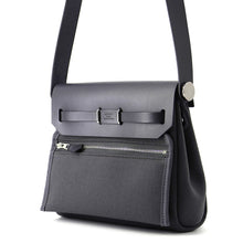 将图像加载到图库查看器中，HERMES Herbag zip Ardoise Toile Military Vache Hunter Leather Size Mini
