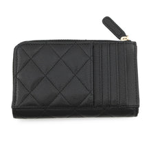 将图像加载到图库查看器中，CHANEL Matelasse CC Logo Fragment Card Case BlackAP3179 Caviar Leather
