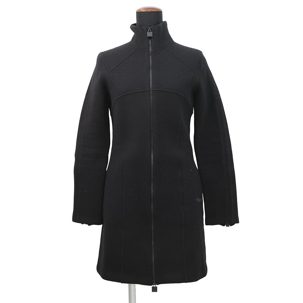 CHANEL Sports Line Coat Size 38 BlackP36681 Cashmere30% Wool 70%