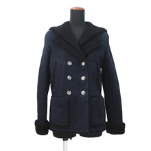 Load image into Gallery viewer, CHANEL Mouton Sailor Half Coat Size 36 NavyP59085 ShearlingLambskin
