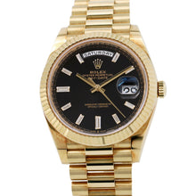 将图像加载到图库查看器中，ROLEX Day-Date40 W40mm 18K Yellow Gold Black Dial228238A
