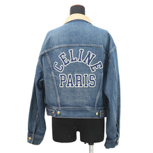 Load image into Gallery viewer, CELINE Dark Union Wash Denim Lacquer Jacket Size XS Blue2Q493365M Cotton100%

