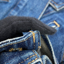 Load image into Gallery viewer, CELINE Dark Union Wash Denim Lacquer Jacket Size XS Blue2Q493365M Cotton100%
