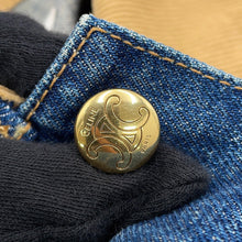 Load image into Gallery viewer, CELINE Dark Union Wash Denim Lacquer Jacket Size XS Blue2Q493365M Cotton100%
