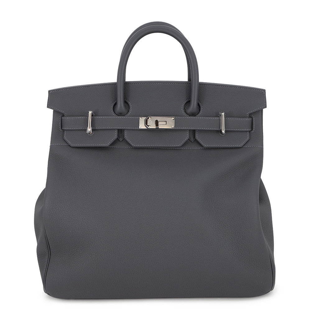 HERMES HAUT A COURROIES Ardoise Togo Leather Size 40