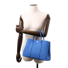 将图像加载到图库查看器中，HERMES Garden Party Blue Hydra Negonda Leather Size TPM
