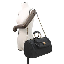 Load image into Gallery viewer, CHANEL Bowling Bag BlackAS1360 Caviar Leather Lambskin Size Large
