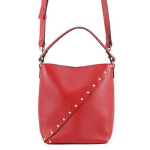 Load image into Gallery viewer, Valentino Garavani Padlock Studded Whispy Bucket Shoulder Bag Red5W2B0Q00PIY Leather
