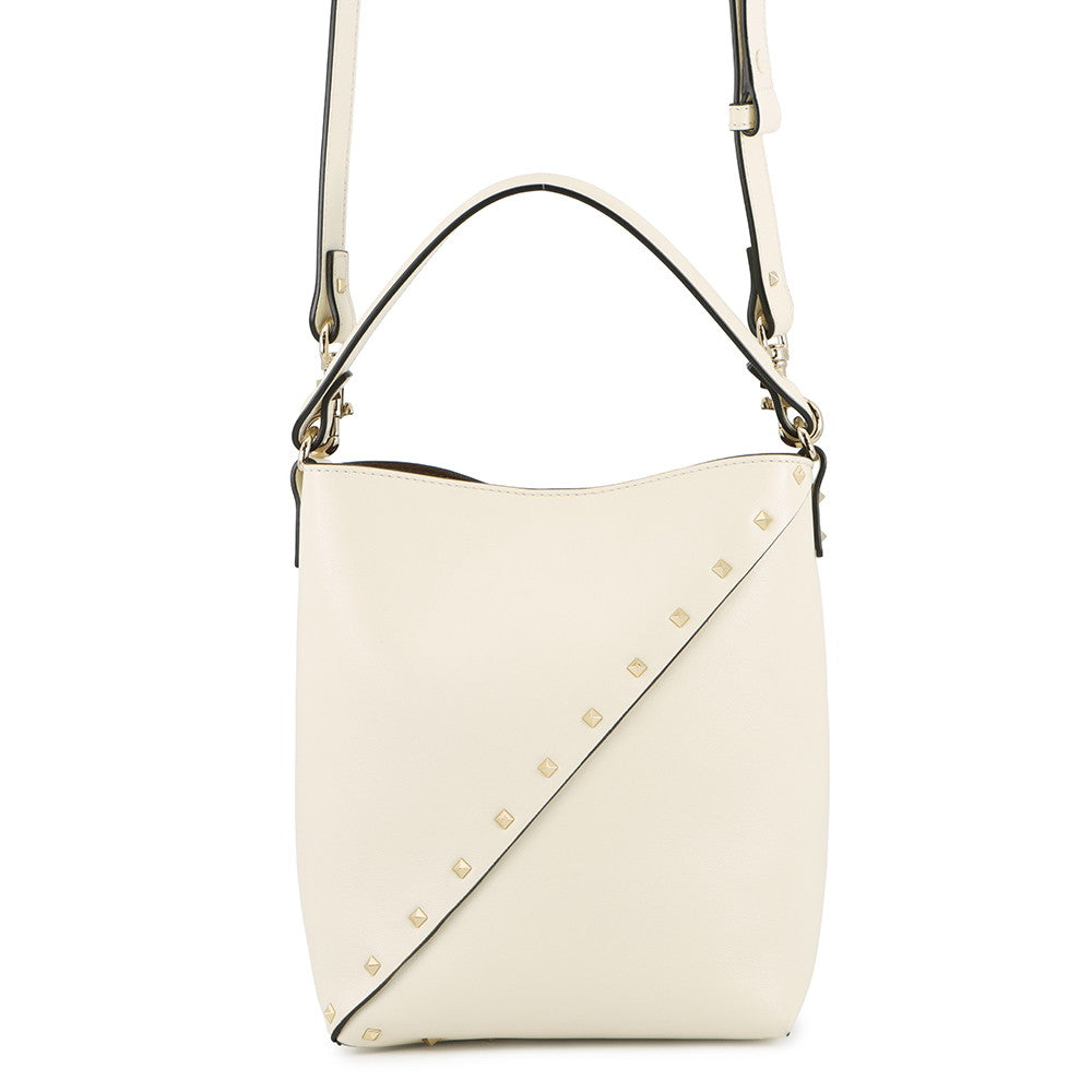 RED VALENTINO Padlock Studded Whispy Bucket Shoulder Bag White5W2B0Q00PIY Leather