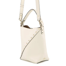 将图像加载到图库查看器中，RED VALENTINO Padlock Studded Whispy Bucket Shoulder Bag White5W2B0Q00PIY Leather
