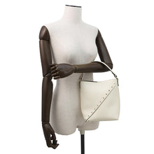 将图像加载到图库查看器中，RED VALENTINO Padlock Studded Whispy Bucket Shoulder Bag White5W2B0Q00PIY Leather
