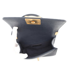 Load image into Gallery viewer, CHANEL Boy Chanel ChainShoulder Bag NavyA67085 Caviar Leather Size 20
