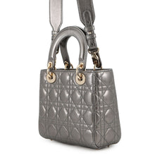将图像加载到图库查看器中，Dior MY ABCDIOR Lady Dior Cannage MetalicGrayM05380WEC Lambskin Size Small

