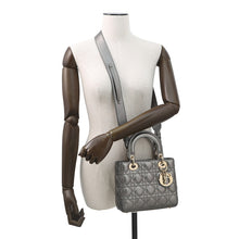 将图像加载到图库查看器中，Dior MY ABCDIOR Lady Dior Cannage MetalicGrayM05380WEC Lambskin Size Small
