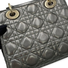 将图像加载到图库查看器中，Dior MY ABCDIOR Lady Dior Cannage MetalicGrayM05380WEC Lambskin Size Small
