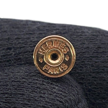 将图像加载到图库查看器中，HERMES Earrings Mini Maillon Black Metal Enamel
