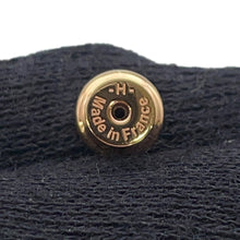 将图像加载到图库查看器中，HERMES Earrings Mini Maillon Black Metal Enamel
