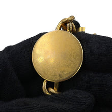 Load image into Gallery viewer, CHANEL Chevron Bag Charm with Chain Shoulder Black Lambskin Size 25
