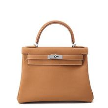 将图像加载到图库查看器中，HERMES Kelly Retourne Gold Togo Leather Size 28
