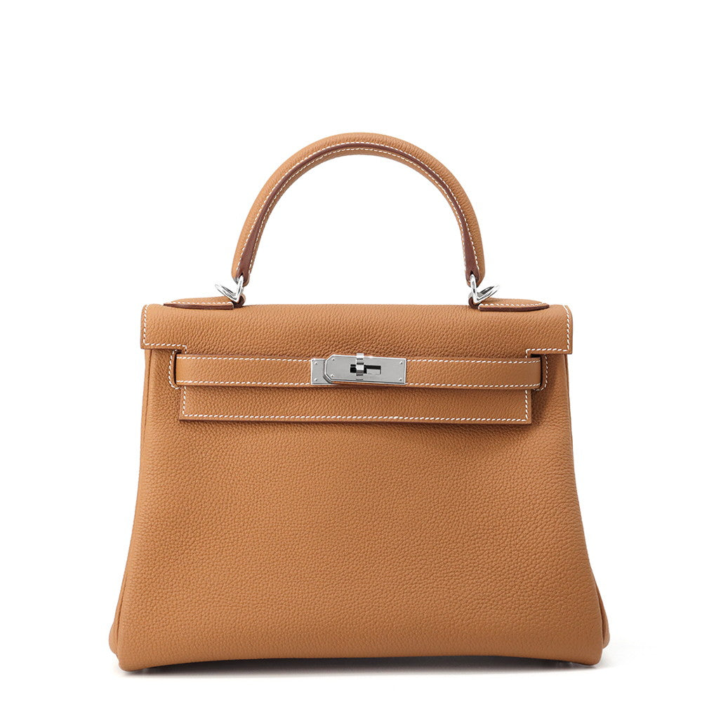 HERMES Kelly Retourne Gold Togo Leather Size 28