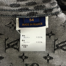 将图像加载到图库查看器中，LOUIS VUITTON LOUIS VUITTON x NIGO Giant Damier Waves Monogram Denim Jacket Size 54 Black1A88WW Cotton100%
