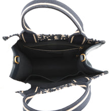 Load image into Gallery viewer, Dior Oblique Embroidery Book Tote NavyM1325CZBB Canvas Calf Leather Size Small
