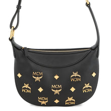 将图像加载到图库查看器中，MCM AREN logo shoulder bag BlackMWHCATA02BK001 Leather

