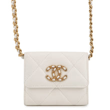 将图像加载到图库查看器中，CHANEL CHANEL19 Chain coin purse WhiteAP1787 Lambskin

