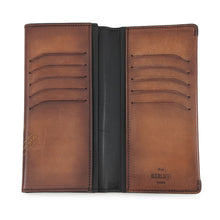 将图像加载到图库查看器中，Berluti Espace Scritto Long Wallet Brown Venice Scritto Leather
