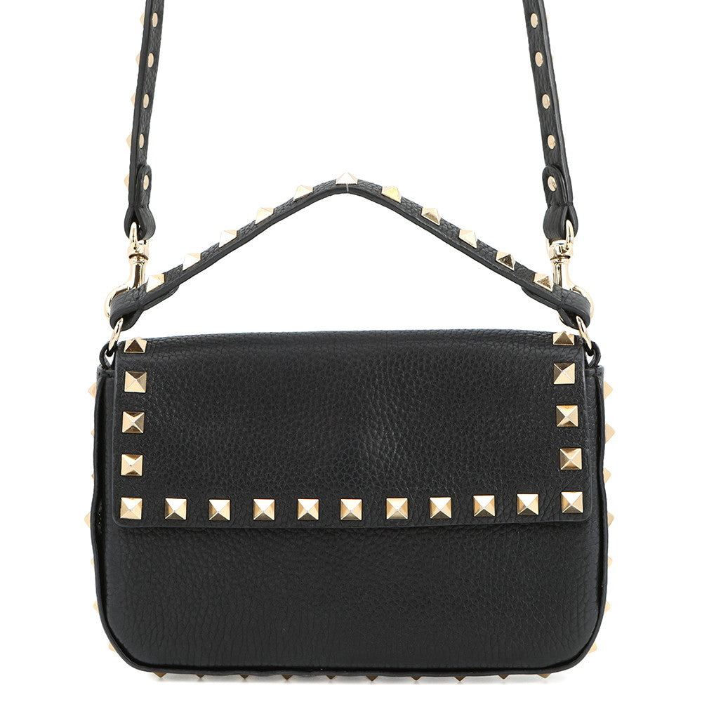 Valentino Garavani Rock Studded 2-Way Bag BlackXW2P0W07VSH Leather