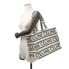 Load image into Gallery viewer, CELINE Kabataís Tote Bag White/Black196762EG8 Cotton Size Large

