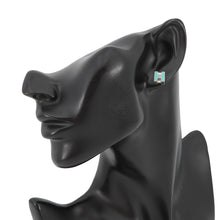 Load image into Gallery viewer, HERMES Cage Do Ash H Cube Earrings Light Blue Metal
